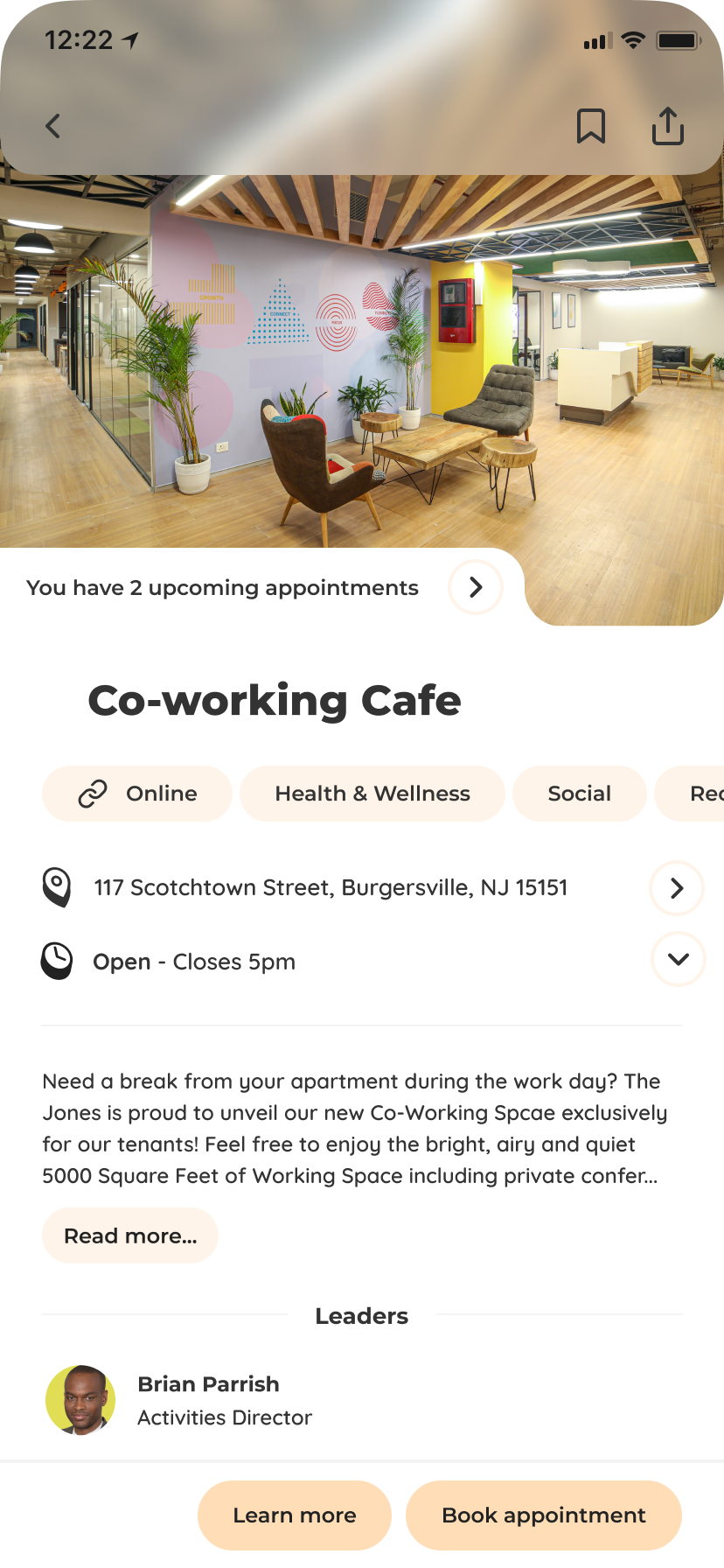 Screenshot of a resource on the RahRah mobile app