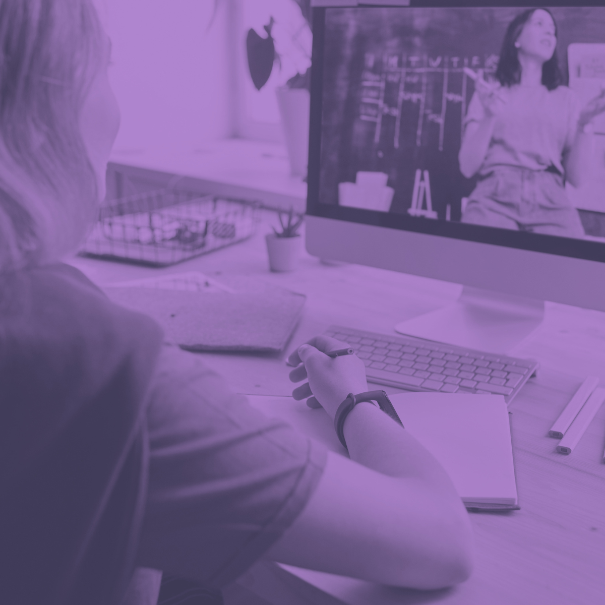 College student working at computer